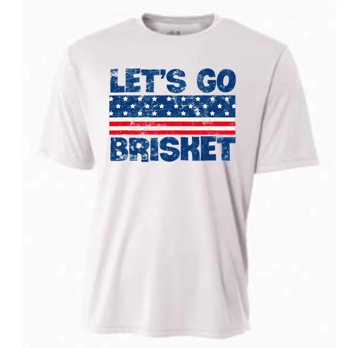 Lets Go Brisket BBQ Backyard Grill Cookout Grillmasters Cooling Performance Crew T-Shirt