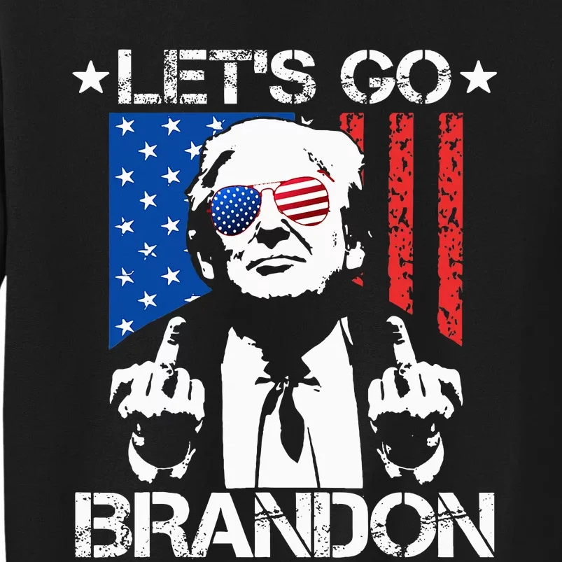 Let's Go Brandon Trump Middle Finger Flag Sweatshirt