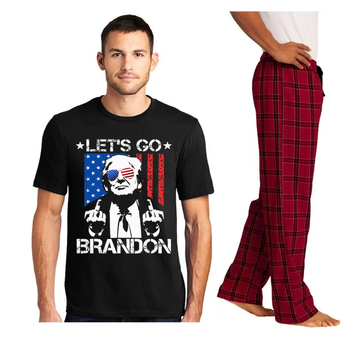 Let's Go Brandon Trump Middle Finger Flag Pajama Set