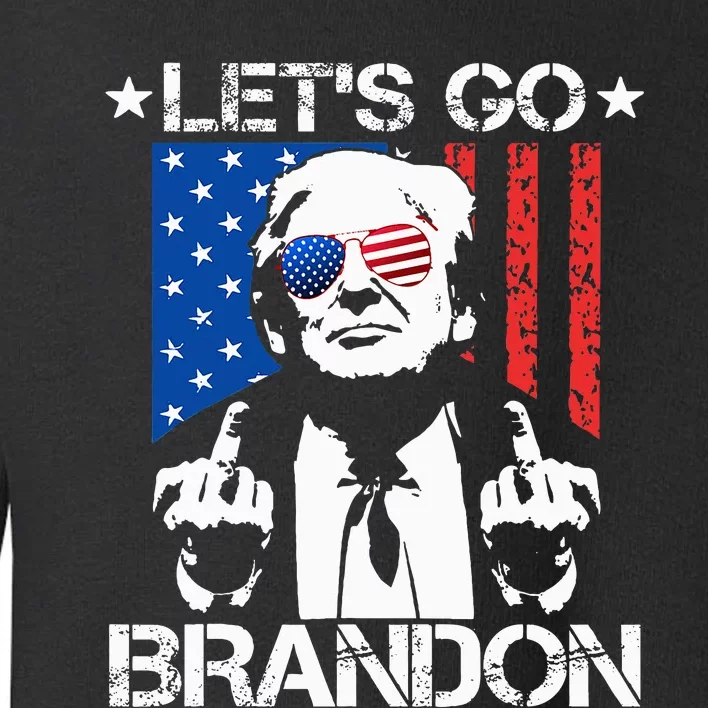 Let's Go Brandon Trump Middle Finger Flag Toddler Sweatshirt