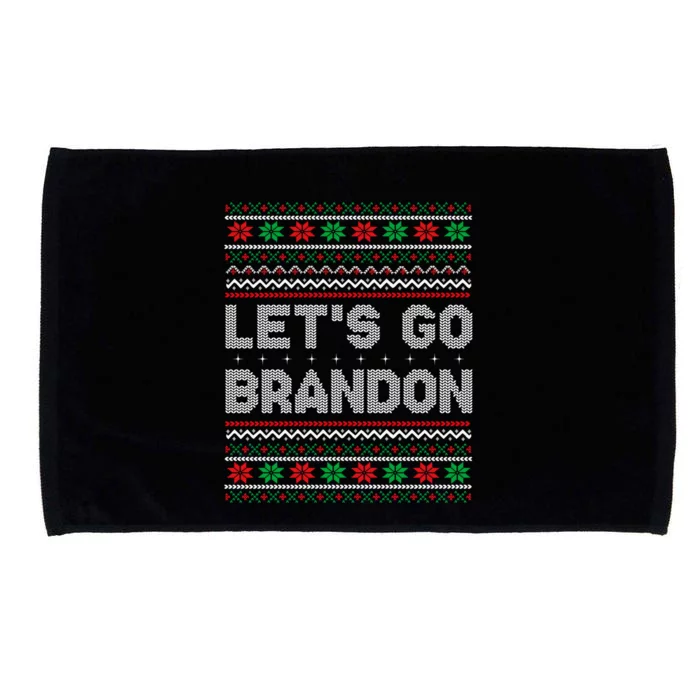 Let's Go Brandon Anti Biden Chant TRUMP 2024 Ugly Christmas Microfiber Hand Towel