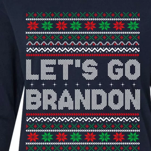 Let's Go Brandon Anti Biden Chant TRUMP 2024 Ugly Christmas Womens Cotton Relaxed Long Sleeve T-Shirt