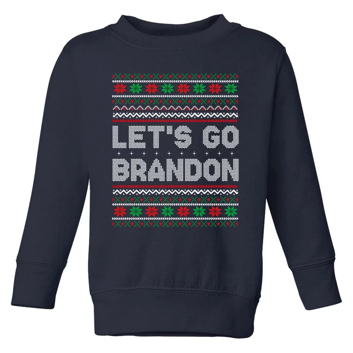 Let's Go Brandon Anti Biden Chant TRUMP 2024 Ugly Christmas Toddler Sweatshirt