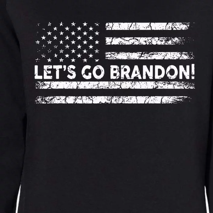 Lets Go Brandon Joe Biden Chant Impeach Biden USA Flag Womens California Wash Sweatshirt