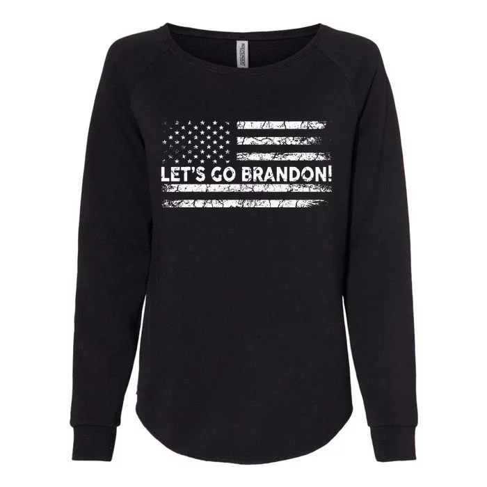 Lets Go Brandon Joe Biden Chant Impeach Biden USA Flag Womens California Wash Sweatshirt