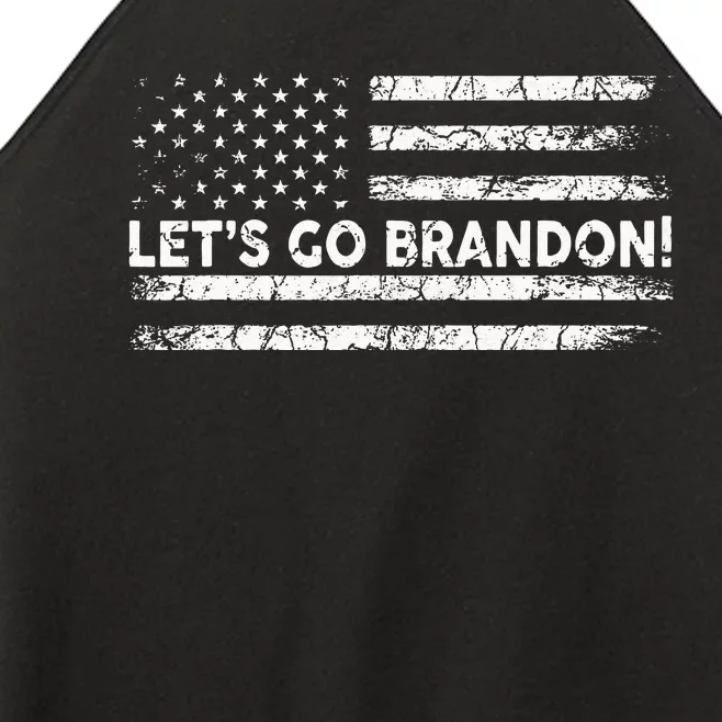 Lets Go Brandon Joe Biden Chant Impeach Biden USA Flag Women’s Perfect Tri Rocker Tank