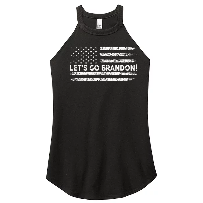 Lets Go Brandon Joe Biden Chant Impeach Biden USA Flag Women’s Perfect Tri Rocker Tank