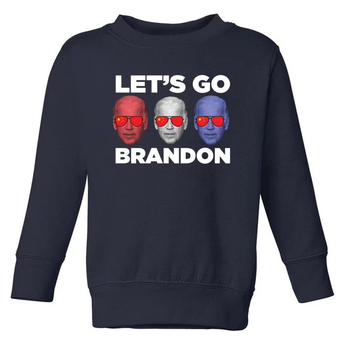 Let's Go Brandon 3 Faces Toddler Sweatshirt