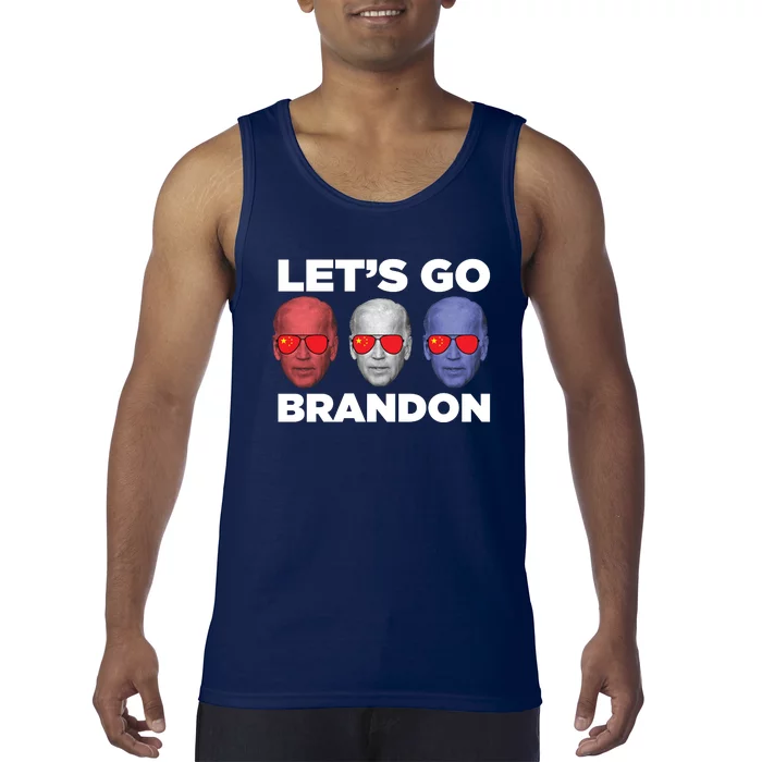 Let's Go Brandon 3 Faces Tank Top