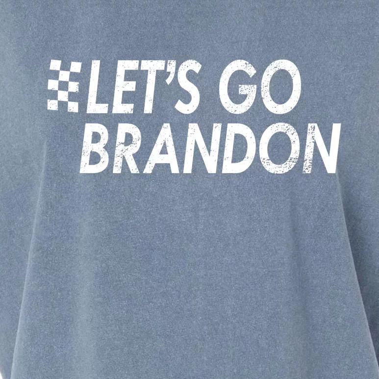 Let's Go Brandon Racing Flag Biden Chant Garment-Dyed Women's Muscle Tee