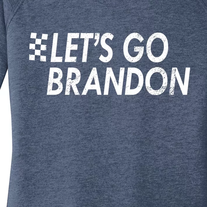 Let's Go Brandon Racing Flag Biden Chant Women's Perfect Tri Tunic Long Sleeve Shirt