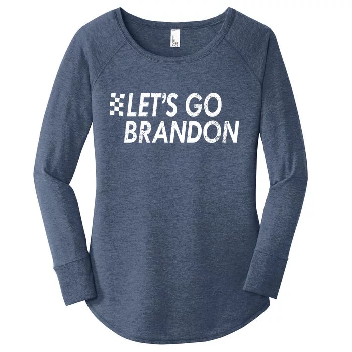 Let's Go Brandon Racing Flag Biden Chant Women's Perfect Tri Tunic Long Sleeve Shirt