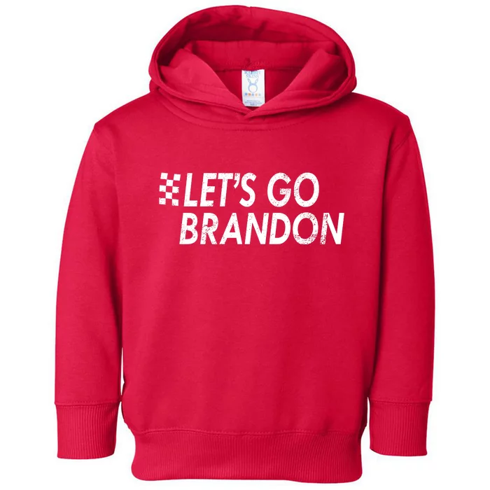 Let's Go Brandon Racing Flag Biden Chant Toddler Hoodie