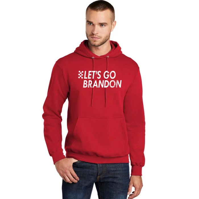 Let's Go Brandon Racing Flag Biden Chant Tall Hoodie