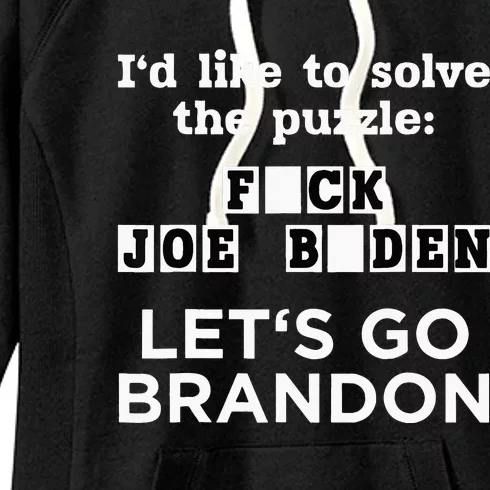 Lets Go Brandon US Solve The Puzzle Women's Fleece Hoodie