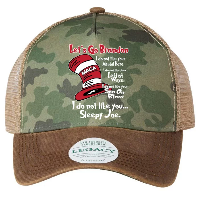 Lets Go Brandon Cat In The Hat Funny Maga Legacy Tie Dye Trucker Hat