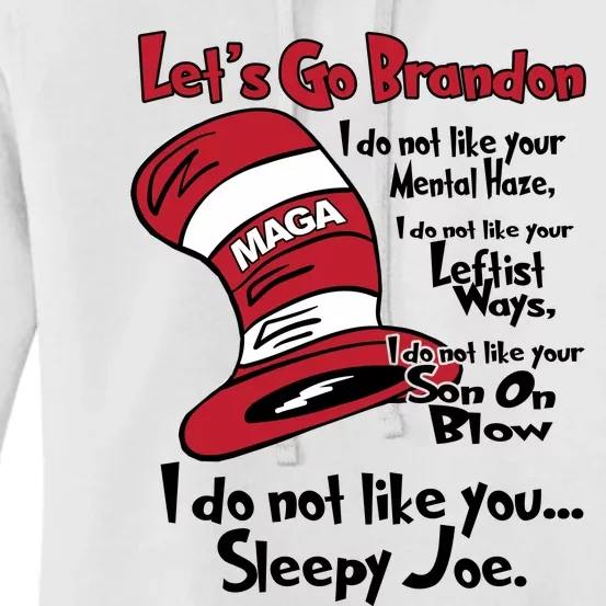 Lets Go Brandon Cat In The Hat Funny Maga Women's Pullover Hoodie