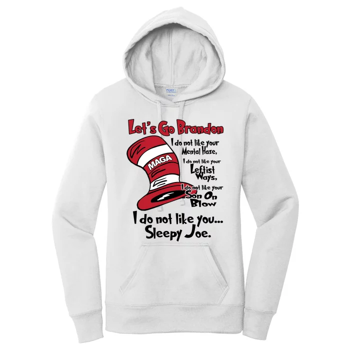 Lets Go Brandon Cat In The Hat Funny Maga Women's Pullover Hoodie