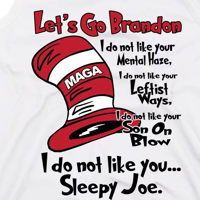 Lets Go Brandon Cat In The Hat Funny Maga Tank Top