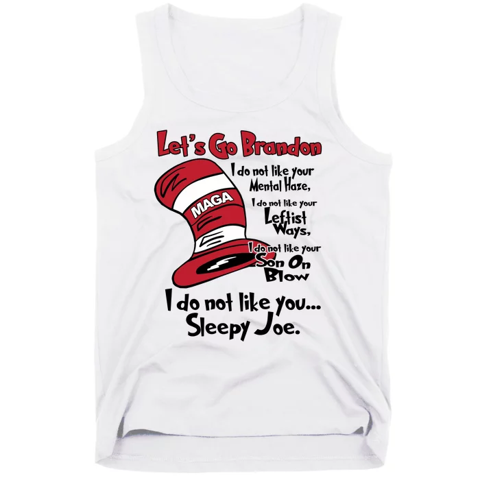 Lets Go Brandon Cat In The Hat Funny Maga Tank Top