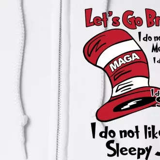 Lets Go Brandon Cat In The Hat Funny Maga Full Zip Hoodie