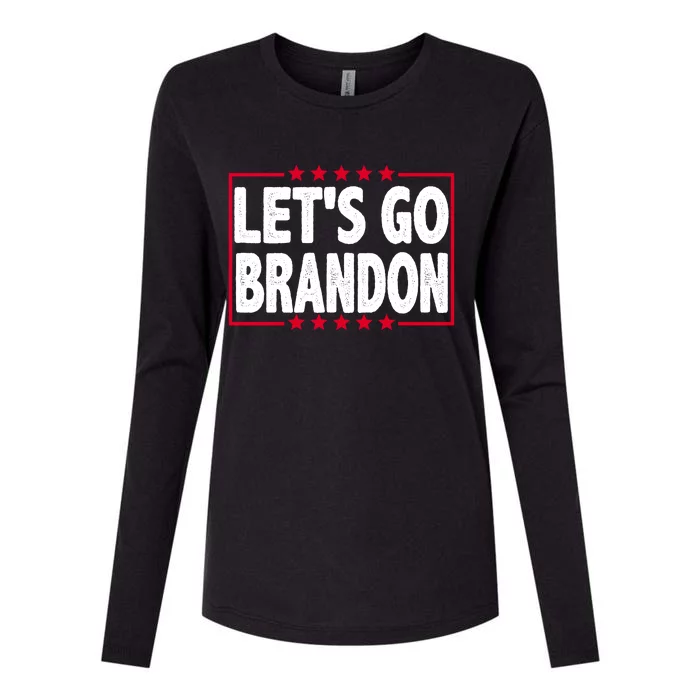 Let's Go Brandon Boxed Logo FJB Biden Chant Womens Cotton Relaxed Long Sleeve T-Shirt