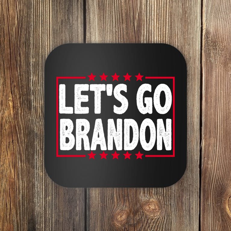 Let's Go Brandon Boxed Logo FJB Biden Chant Coaster