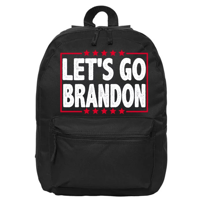 Let's Go Brandon Boxed Logo FJB Biden Chant 16 in Basic Backpack