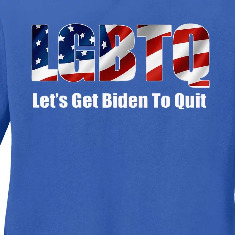 LetS Get Biden To Quite Ladies Long Sleeve Shirt