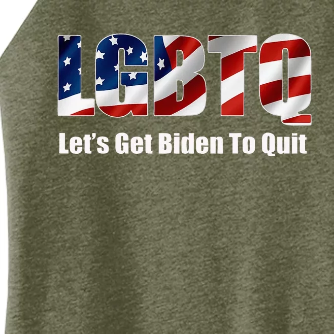 LetS Get Biden To Quite Women’s Perfect Tri Rocker Tank