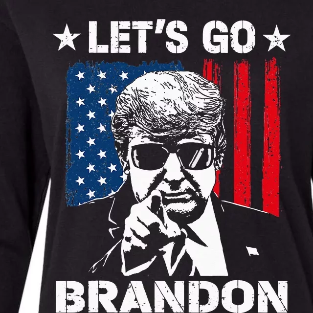 Lets Go Braden Brandon Conservative Anti Liberal US Flag Womens Cotton Relaxed Long Sleeve T-Shirt