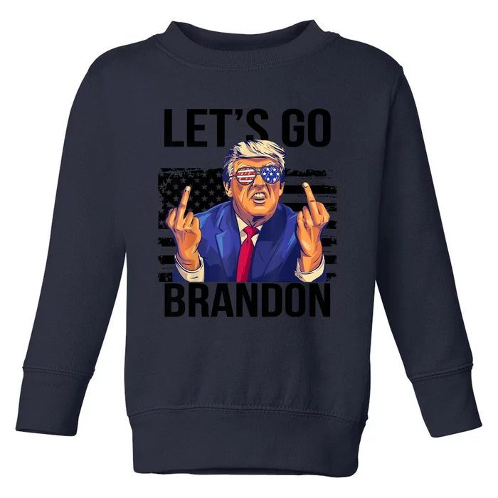 Let's Go Brandon American Flag 4th Of July Trump Toddler Sweatshirt