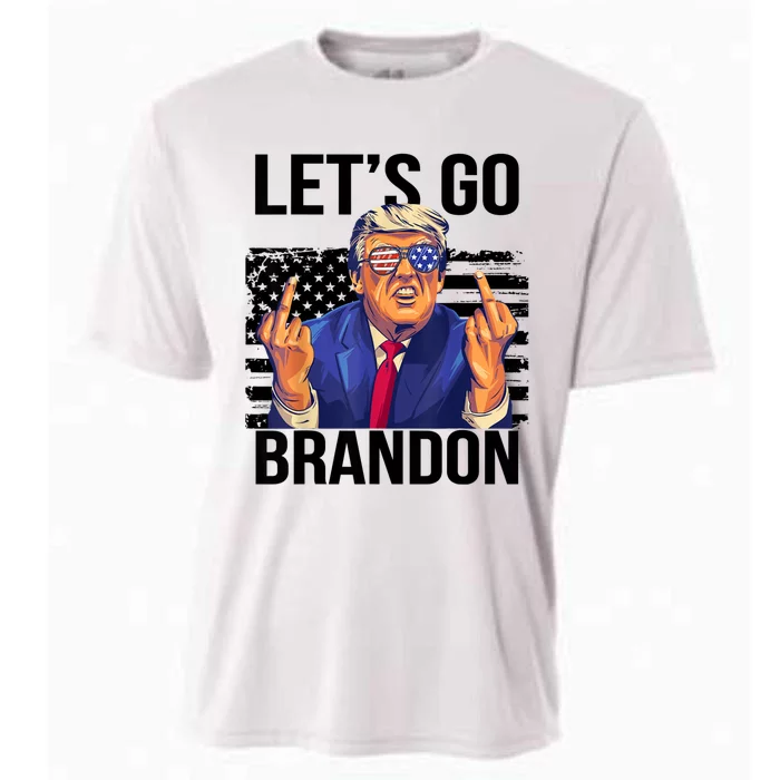 Let's Go Brandon American Flag 4th Of July Trump Cooling Performance Crew T-Shirt