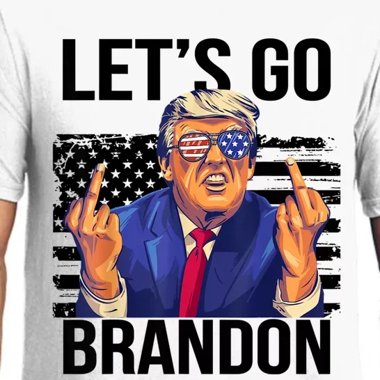 Let's Go Brandon American Flag 4th Of July Trump Pajama Set