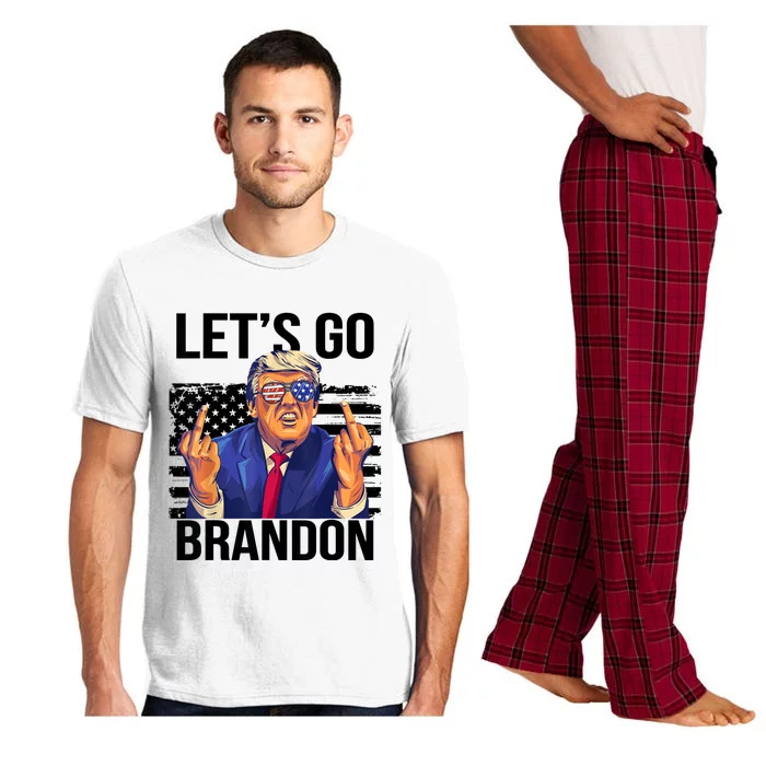 Let's Go Brandon American Flag 4th Of July Trump Pajama Set