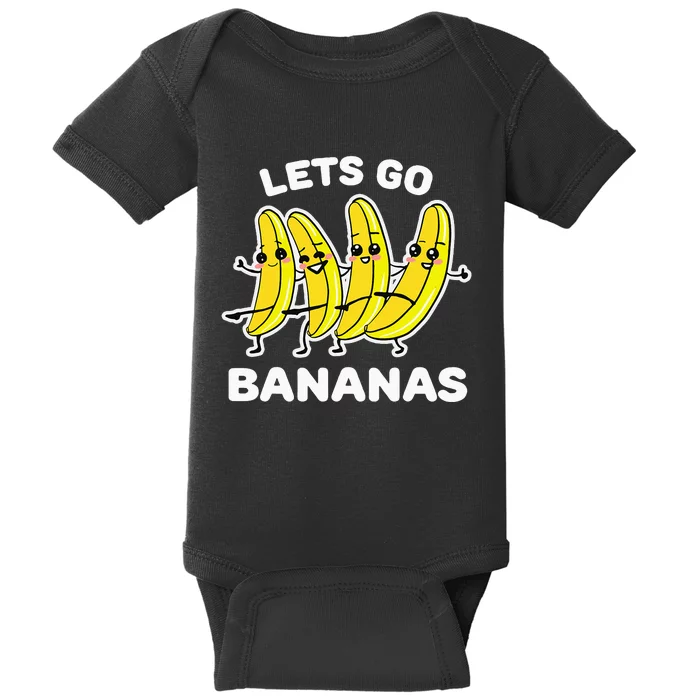 Lets Go Bananas Funny Fruit Pun Banana Baby Bodysuit