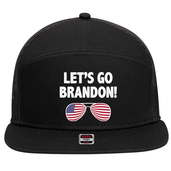 Let's Go Brandon Conservative F Biden Chant 7 Panel Mesh Trucker Snapback Hat