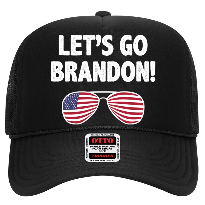 Let's Go Brandon Conservative F Biden Chant High Crown Mesh Trucker Hat