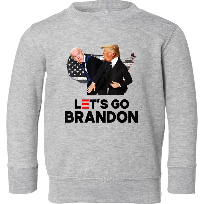 Lets Go Brandon Trump Slap Biden Funny Pro Trump Support Toddler Sweatshirt