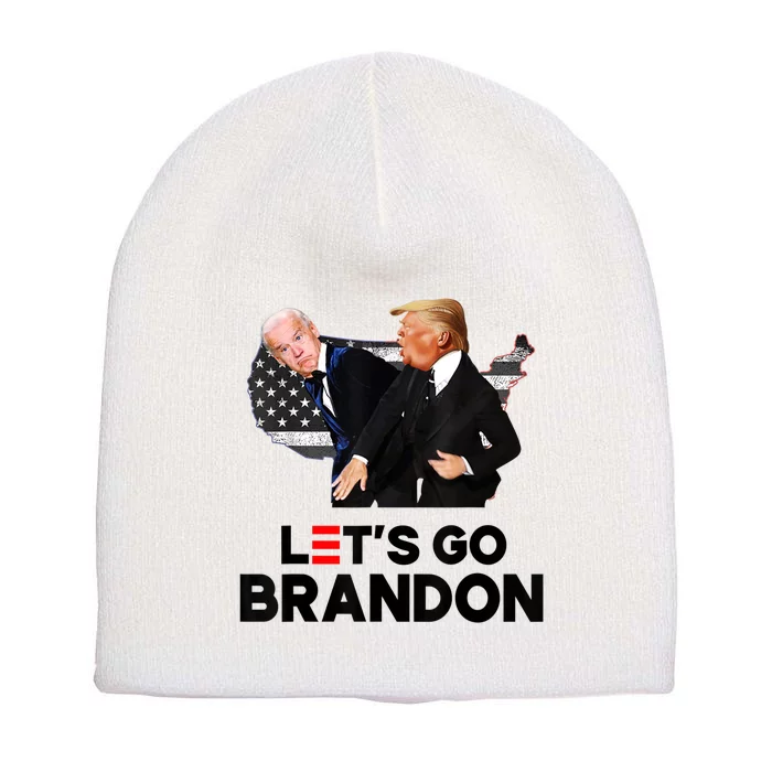 Lets Go Brandon Trump Slap Biden Funny Pro Trump Support Short Acrylic Beanie