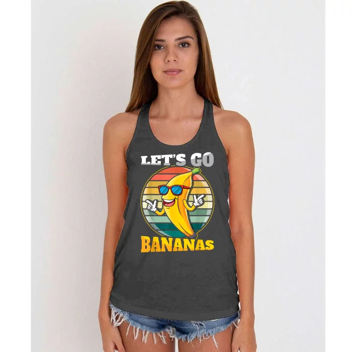 LetS Go Bananas Retro Banana Meme Funny Banana Vintage Women's Knotted Racerback Tank