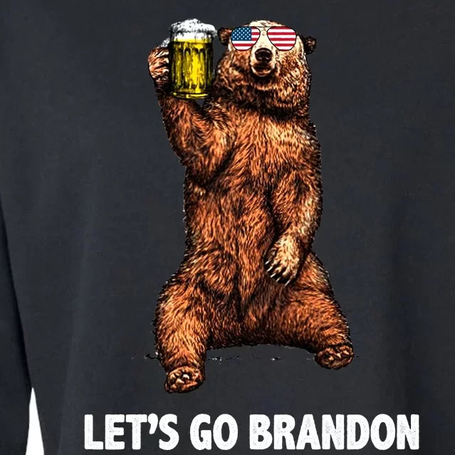 Let's Go Brandon Cheers American Bear Cropped Pullover Crew