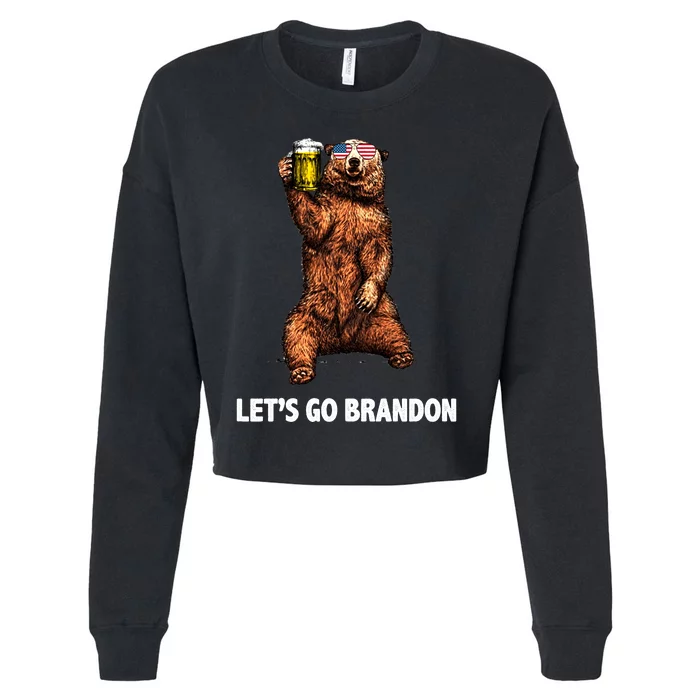 Let's Go Brandon Cheers American Bear Cropped Pullover Crew