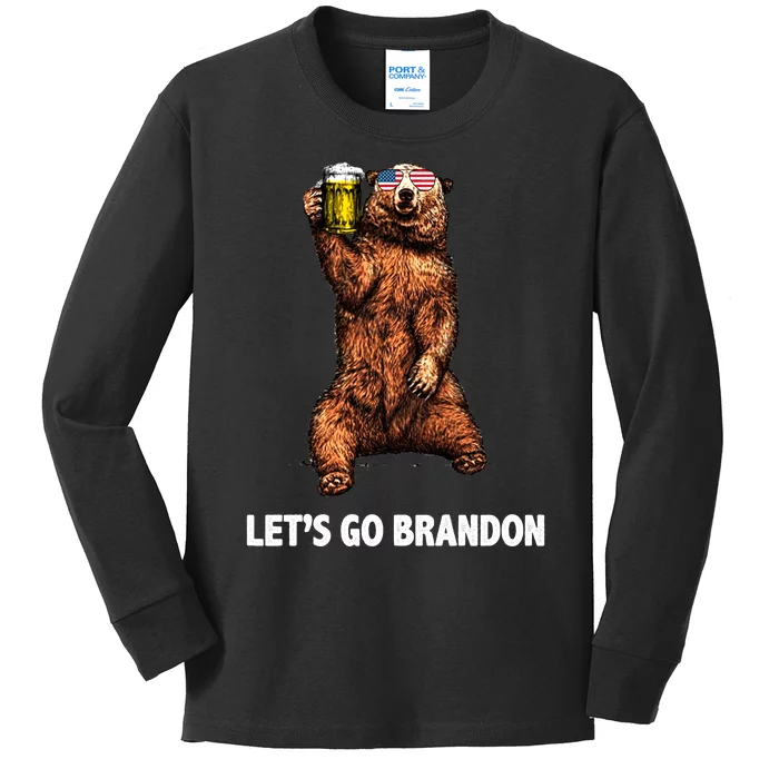 Let's Go Brandon Cheers American Bear Kids Long Sleeve Shirt