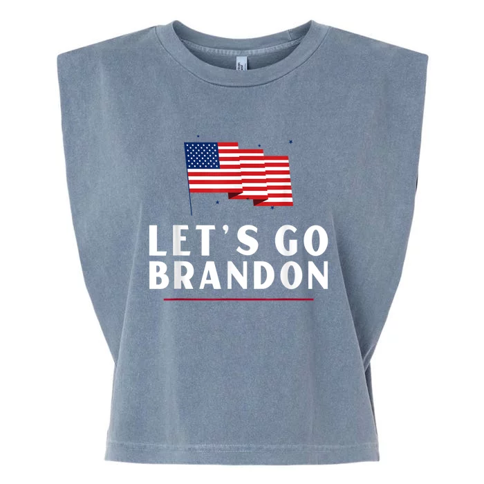 Lets Go Brandon Shirt Funny Trending Lets Go Brandon Meme Garment-Dyed Women's Muscle Tee