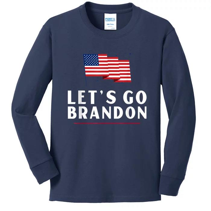 Lets Go Brandon Shirt Funny Trending Lets Go Brandon Meme Kids Long Sleeve Shirt