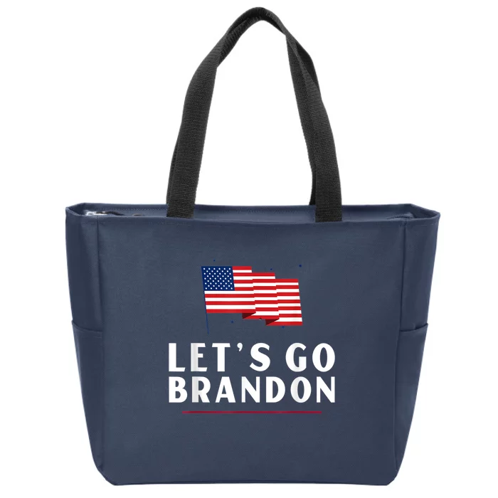 Lets Go Brandon Shirt Funny Trending Lets Go Brandon Meme Zip Tote Bag