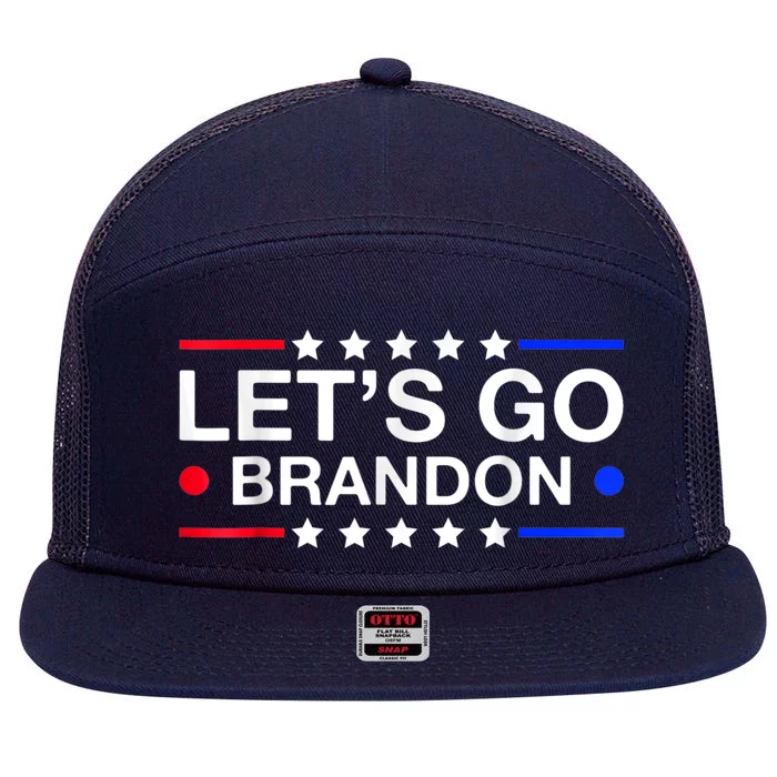 Let's Go Brandon Conservative US Flag 7 Panel Mesh Trucker Snapback Hat