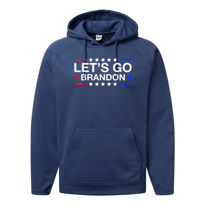 Let's Go Brandon Conservative US Flag Performance Fleece Hoodie