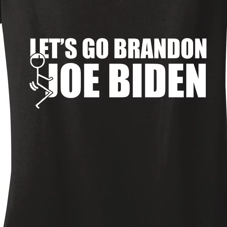 Let's Go Brandon F Joe Biden Funny Women's V-Neck T-Shirt